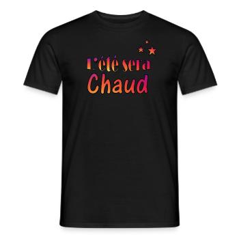 L été sera chaud - T-shirt homme - noir - Devant - AI Model Male 178 light (178cm)