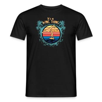 C’est une chose d’aile Hydrofoil Wingfoil Wingfoil - T-shirt homme - noir - Devant - AI Model Male 178 light (178cm)