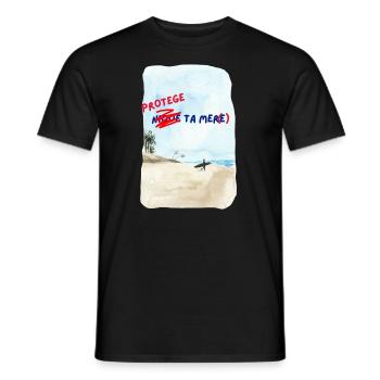Potege ta mer. Protégez les Océans - T-shirt homme - noir - Devant - AI Model Male 178 light (178cm)