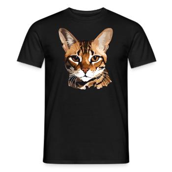 Bengal Cat - Men's T-Shirt - black - Front - AI Model Male 178 light (178cm)