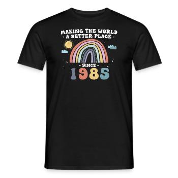 Making The World a Better Place depuis 1985, 38e - T-shirt homme - noir - Devant - AI Model Male 178 light (178cm)