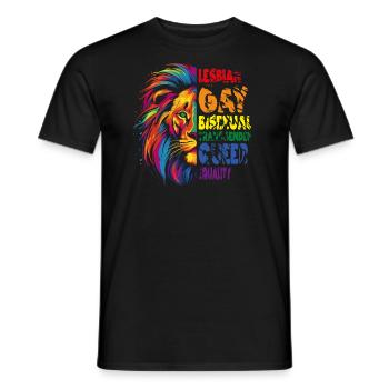 LGBTQ Lesbian Gay Pride Merch Rainbow Lion - Men's T-Shirt - black - Front - AI Model Male 178 light (178cm)