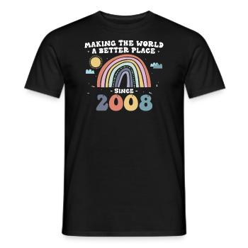 Making the a World Better Place seit 2008, 15. - Männer T-Shirt - Schwarz - Vorne - AI Model Male 178 light (178cm)