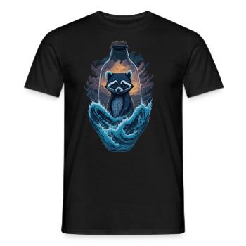 Flacon de raton laveur - T-shirt homme - noir - Devant - AI Model Male 178 light (178cm)
