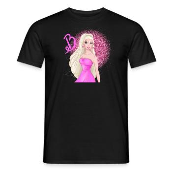 Cult doll in pink - Men's T-Shirt - black - Front - AI Model Male 178 light (178cm)