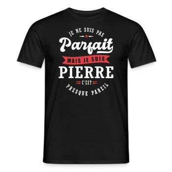 Pierre Parfait Cadeau prenom pierre - T-shirt homme - noir - Devant - AI Model Male 178 light (178cm)