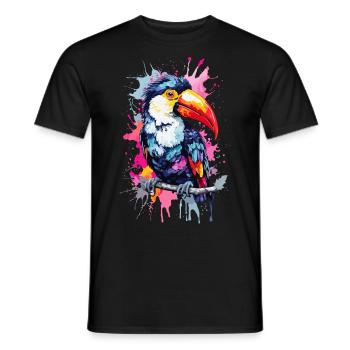 Tucan Bird Colorful - Men's T-Shirt - black - Front - AI Model Male 178 light (178cm)