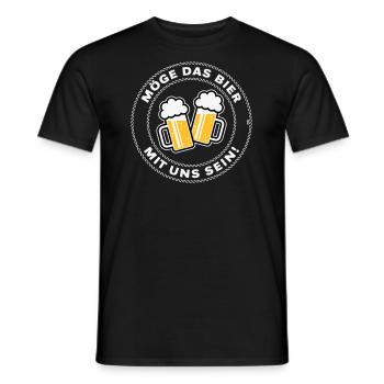 Möge Das Bier Mit Uns Sein! (Spruch / 3C / NEG) - Männer T-Shirt - Schwarz - Vorne - AI Model Male 178 light (178cm)