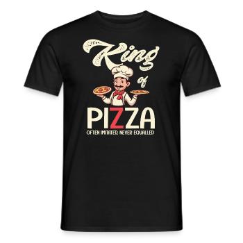Pizzaiolo king of pizza - Men's T-Shirt - black - Front - AI Model Male 178 light (178cm)