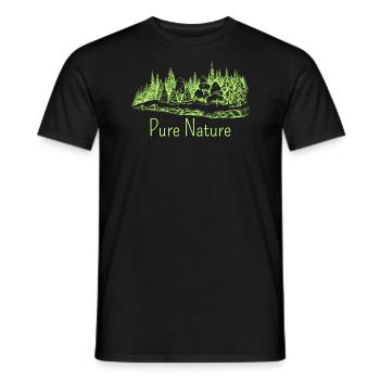 Pure Nature - T-shirt homme - noir - Devant - AI Model Male 178 light (178cm)