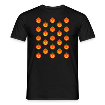 Halloween Kürbisse (Kürbislaternen / Muster / PNG) - Männer T-Shirt - Schwarz - Vorne - AI Model Male 178 light (178cm)