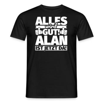 Alan Vorname Geschenk lustiger Spruch - Männer T-Shirt - Schwarz - Vorne - AI Model Male 178 light (178cm)