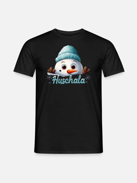 Huschala Kalt Winter fränkisch - Männer T-Shirt - Schwarz