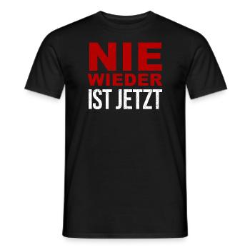Never again is now - Men's T-Shirt - black - Front - AI Model Male 178 light (178cm)