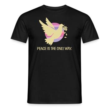 Peace is the only way against war - Men's T-Shirt - black - Front - AI Model Male 178 light (178cm)