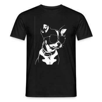 Funny Chihuahua wearing Sunglasses Chihuahuas - Men's T-Shirt - black - Front - AI Model Male 178 light (178cm)