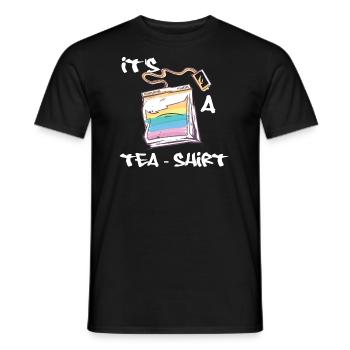 It's a Tea Shirt - Teetrinker Tee-Shirt - Männer T-Shirt - Schwarz - Vorne - AI Model Male 178 light (178cm)