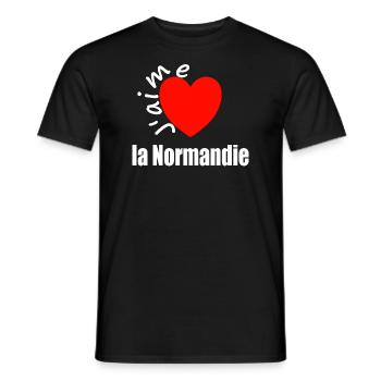 J'aime la Normandie (ich liebe die Normandie) - Männer T-Shirt - Schwarz - Vorne - AI Model Male 178 light (178cm)