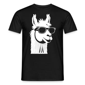 Funny Alpaca Wearing Sunglasses Cool Alpacas - Men's T-Shirt - black - Front - AI Model Male 178 light (178cm)