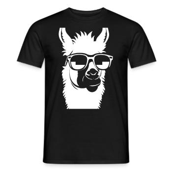 Funny Alpaca Wearing Sunglasses Cool Alpacas - Men's T-Shirt - black - Front - AI Model Male 178 light (178cm)