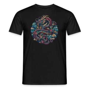 Chinese Dragon - Men's T-Shirt - black - Front - AI Model Male 178 light (178cm)
