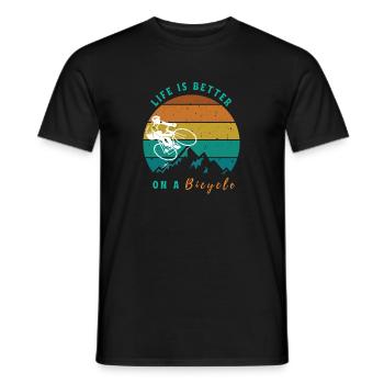 Life Is Better On A Bicycle - Men's T-Shirt - black - Front - AI Model Male 178 light (178cm)