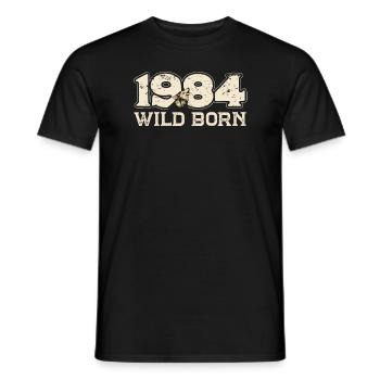 1984 BC Wild born - 1984 Cadeau d’anniversaire - T-shirt homme - noir - Devant - AI Model Male 178 light (178cm)