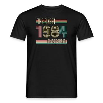 1984 ST La plus belle marque classique - Anniversaire 1984 - T-shirt homme - noir - Devant - AI Model Male 178 light (178cm)
