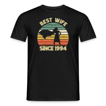 Meilleure épouse depuis 1994 - 1994 Cadeau d’anniversaire - T-shirt homme - noir - Devant - AI Model Male 178 light (178cm)