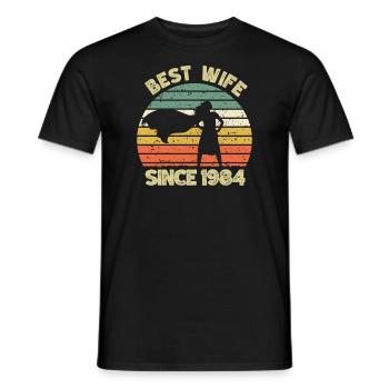 Meilleure épouse depuis 1984 - 1984 Cadeau d’anniversaire - T-shirt homme - noir - Devant - AI Model Male 178 light (178cm)