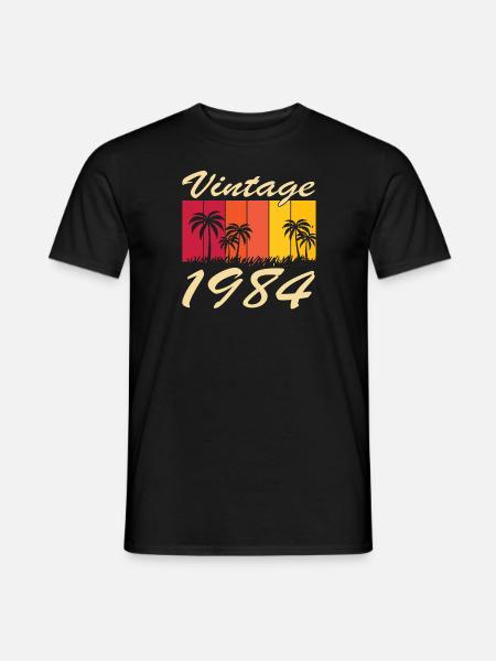 Vintage 1984 - sunny palmtrees - 1984 Birthday - Men's T-Shirt - black
