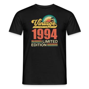 Millésime 1994 édition limitée - 1994 Cadeau d’anniversaire - T-shirt homme - noir - Devant - AI Model Male 178 light (178cm)