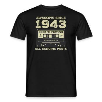 1943 Geburtstag geboren im Jahr 1943 Vintage Retro - Männer T-Shirt - Schwarz - Vorne - AI Model Male 178 light (178cm)
