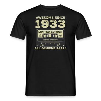 1933 Geburtstag geboren im Jahr 1933 Vintage Retro - Männer T-Shirt - Schwarz - Vorne - AI Model Male 178 light (178cm)