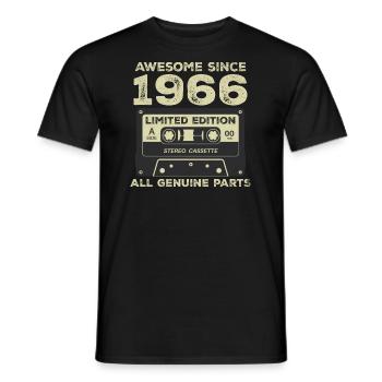 1966 Geburtstag geboren im Jahr 1966 Vintage Retro - Männer T-Shirt - Schwarz - Vorne - AI Model Male 178 light (178cm)