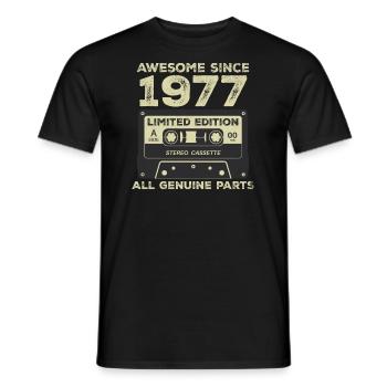 1977 Geburtstag geboren im Jahr 1977 Vintage Retro - Männer T-Shirt - Schwarz - Vorne - AI Model Male 178 light (178cm)