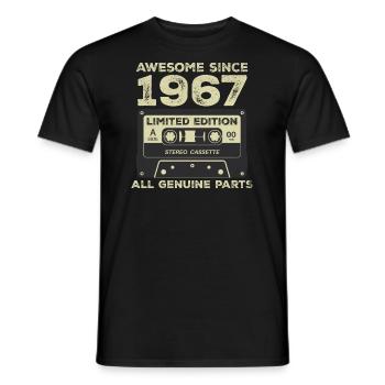 1967 Birthday Born In 1967 Vintage Retro - Men's T-Shirt - black - Front - AI Model Male 178 light (178cm)