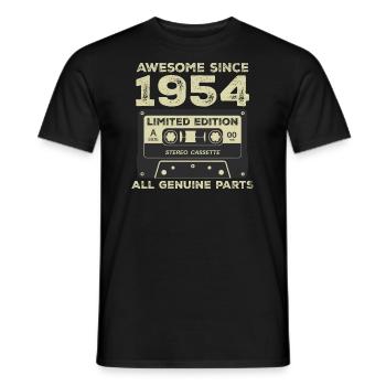 1954 Birthday Born In 1954 Vintage Retro - Men's T-Shirt - black - Front - AI Model Male 178 light (178cm)