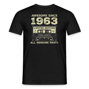 1963 Geburtstag geboren im Jahr 1963 Vintage Retro - Männer T-Shirt - Schwarz - Vorne - AI Model Male 178 light (178cm)