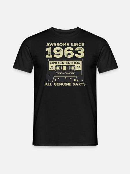 1963 Geburtstag geboren im Jahr 1963 Vintage Retro - Männer T-Shirt - Schwarz