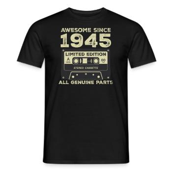 1945 Birthday Born in 1945 Vintage Retro - Men's T-Shirt - black - Front - AI Model Male 178 light (178cm)
