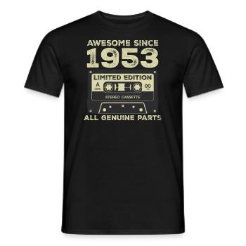 1953 Geburtstag geboren im Jahr 1953 Vintage Retro - Männer T-Shirt - Schwarz - Vorne - AI Model Male 178 light (178cm)