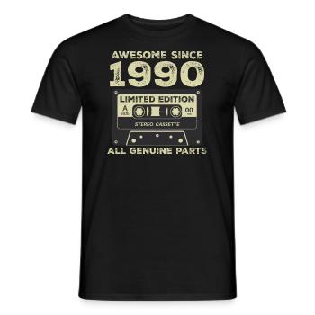 1990 Geburtstag geboren im Jahr 1990 Vintage Retro - Männer T-Shirt - Schwarz - Vorne - AI Model Male 178 light (178cm)