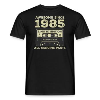 1985 Birthday Born In 1985 Vintage Retro - Men's T-Shirt - black - Front - AI Model Male 178 light (178cm)