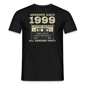 1999 Birthday Born In 1999 Vintage Retro - Men's T-Shirt - black - Front - AI Model Male 178 light (178cm)