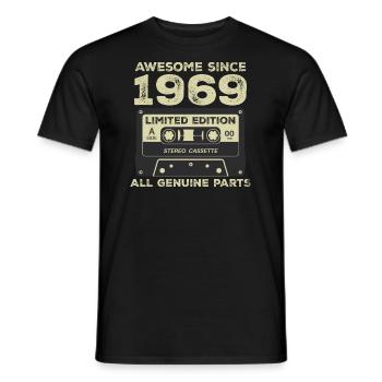 1969 Geburtstag geboren im Jahr 1969 Vintage Retro - Männer T-Shirt - Schwarz - Vorne - AI Model Male 178 light (178cm)
