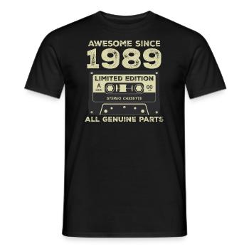 1989 Geburtstag geboren im Jahr 1989 Vintage Retro - Männer T-Shirt - Schwarz - Vorne - AI Model Male 178 light (178cm)