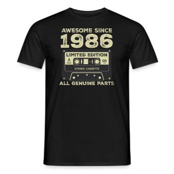 1986 Anniversaire Né En 1986 Vintage Rétro - T-shirt homme - noir - Devant - AI Model Male 178 light (178cm)