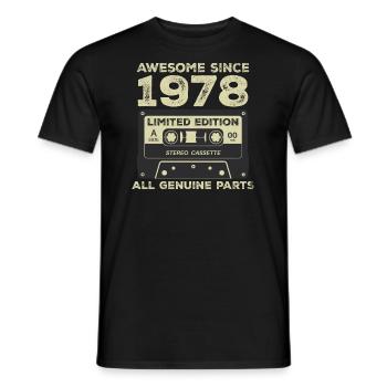 1978 Anniversaire Né En 1978 Vintage Rétro - T-shirt homme - noir - Devant - AI Model Male 178 light (178cm)
