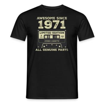 1971 Geburtstag geboren im Jahr 1971 Vintage Retro - Männer T-Shirt - Schwarz - Vorne - AI Model Male 178 light (178cm)